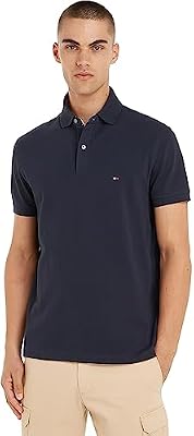 Tommy Hilfiger Polo de Manga Corta Hombre 1985 Regular Fit, Azul (Desert Sky), L
