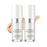 2PCS Meroda Farbwechselnde Foundation Make-up,Foundation Color Changing, Farbe anpassend für alle Hauttöne, Koreanisches Make-up mit SPF, Feuchtigkeitsspendend, Weiße Foundation für empfindliche Haut