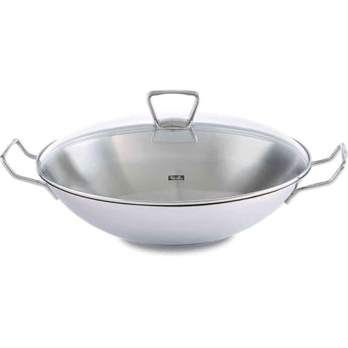 Fissler, Kunming Wok (Ø 36 cm), Edelstahl, unbeschichtet, mit Glasdeckel & Gittereinsatz, Induktion – Ansicht 1