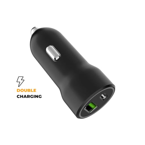 Gshield Carregador Veicular Turbo Armor Universal 20w com 2 Entradas USB A + USB Tipo C, Carregament