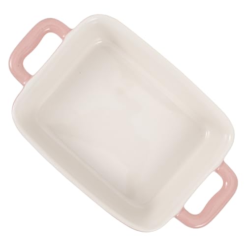 MOTHNUR horno microondas plato de horno rectangular rosa microondas rosa platos bandejas para hornear para cacerola sartenes sartén de cazuela sartén de tostador