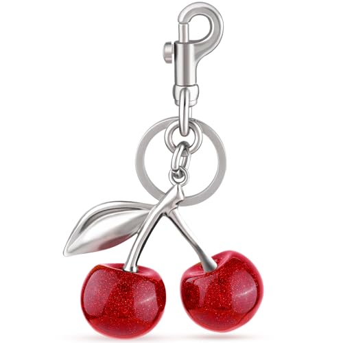Image of TINKRSTUFF Cherry Bag Charm Cute Key Chains Cherry Purse Charms for Handbags, Strawberry Keychain Best Gifts