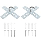 FINBe 2pcs Ceiling Hook kit Cross Ceiling Fan Hook Metal Hanging Plate Fastener Equipped with Installation Screws Suitable for Ceiling Fans or Suspended Lamps