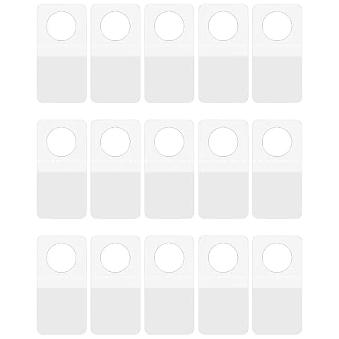 Cinvo Hook Hang Tabs 300 Pieces Self Adhesive Round Hole Hanging Tabs Clear Invisible Display Tabs for Retail Store Small Handmade Business Items Storing (25 x 40mm) Cover