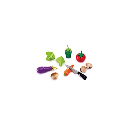 Hape Légumes du Jardin – Set de Jeu en Bois avec Légumes à Couper et Accessoires pour Jeu d’Imitation