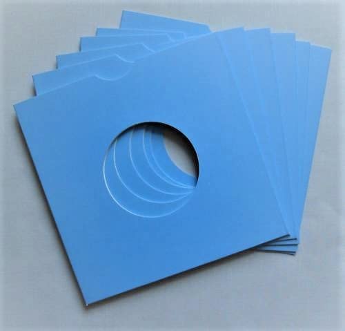 100 x 7" Record Vinyl Card Sleeves Red, White, Black, Blue (Blue)