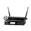 Shure GLXD24R+/B58 Microfono wireless professionale per chiesa, karaoke e voci con batteria 12 ore e raggio 30m, Incluso microfono vocale BETA 58A e ricevitore a rack singolo canale