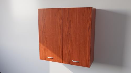 Mueble colgante en varios colores y en varios tamaños, incluye 2 puertas. Las medidas se entienden alto x ancho x profundidad (90 x 90 x 33, cerezo)