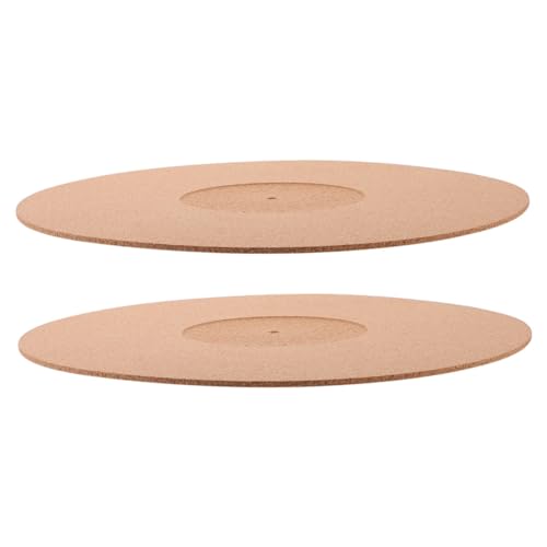 Holibanna Turntable Cork Mat 2pcs Vinyl Record Mat Record Player Anti-vibration Pad Protective