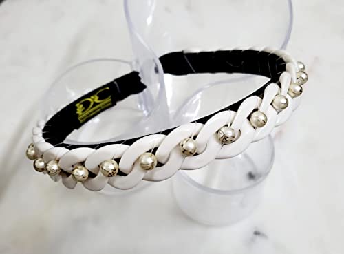 Image of Headbands hairband accessories White Chain with Stones Hairbands for Girls & Women (Pack of 1)