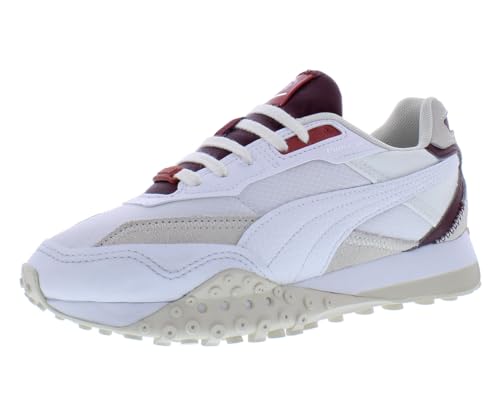 Puma Blacktop Rider Soft Womens Shoes Size 6.5, Color: White/Burgundy-White