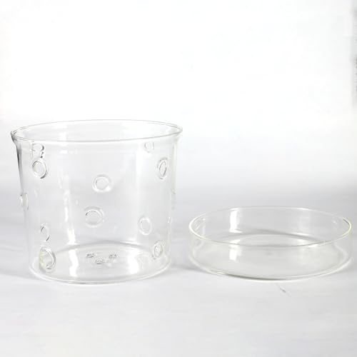 Mibung 2Pcs Orchid Pots With Holes And Tray, Transparent Glass Planter For Orchids With Drainage Hole&Saucer thumb #4