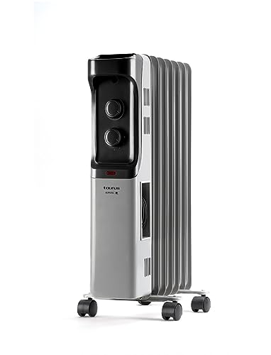 Taurus Dakar Radiador de aceite de 7 elementos, 3 niveles de potencia, Termostato ajustable, Protección sobrecalentamiento, Bajo consumo, Piloto luminoso, 1500 W