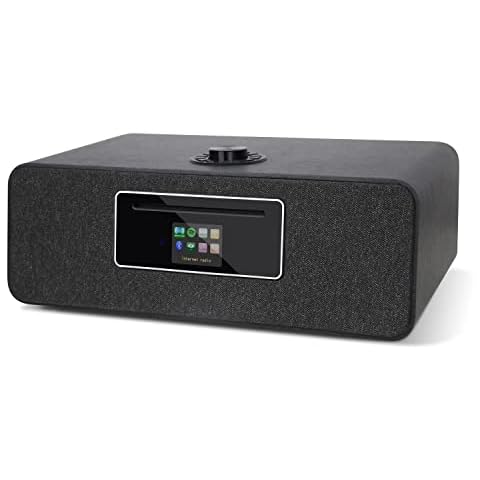 MangoKit MS5 DAB/DAB+ and FM WiFi Internet Radio, Digital Radio with Stereo CD Player, Bluetooth, Spotify Connectivity, Alarm Clock, Sleep Timer, USB, Remote Control and App Control (Black Oak) Cover