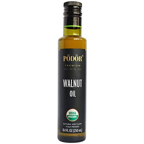 PÖDÖR Premium Organic Walnut Oil - 8.4 fl. Oz. - Cold-Pressed, 100% Natural, Unrefined and Unfiltered, Vegan, Gluten-Free, Non-GMO in Glass Bottle Cover