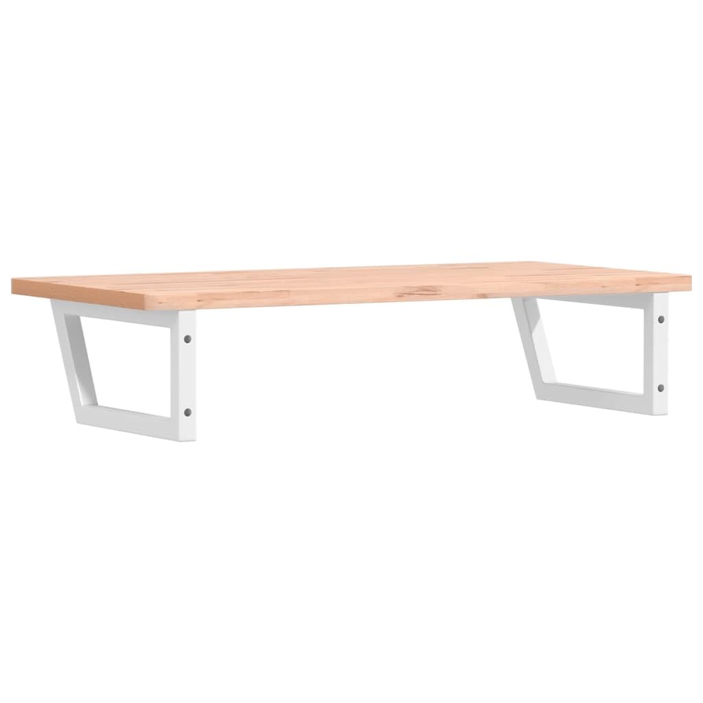Waschtischplatte 100x50 cm Wandmontage, Waschbeckenregal aus Buche Massivholz und Stahl, Schwebende Konsole für Aufsatzwaschbecken, Platzsparender Waschtisch-Ersatz