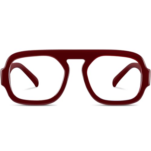 Image of Aviator Blue Light Blocking Glasses for Women Men Square Flat Top Computer TV Eyeglasses Anti Eyestrain