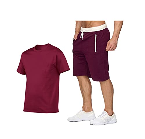 T-shirt manches courtes coton homme pantalon ensemble 2 pièces vêtement nuit S