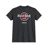 Hard Rock Cafe Unisex Burnout Tee Men's Short Sleeve Crew Neck Tee in Charcoal, Unisex Tshirt, 65% Cotton 35% Polyester, Men & Women Tshirt (London, Charcoal, X-Small)