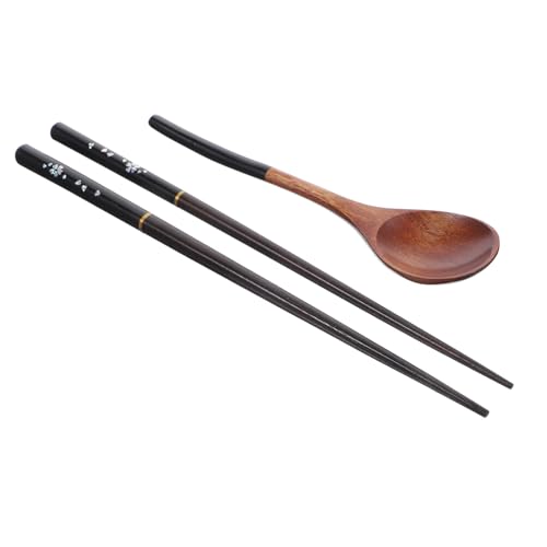 LABRIMP 風木製箸とスプーン 軽量持ち運び便利 抗菌 キッチンカトラリー 食事用携帯用 ピクニック キャンプ オフィス 学校ランチ対応