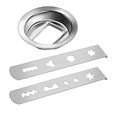 3 Stück Spritzgebäckvorsatz - Fleischwolf Spritzgebäck mit Verbindungsring, Gebäckaufsatz Zubehör für Fleischwolf, Cookie Kekspresse Aufsatz für Keksen, Hackfleisch,Desserts