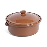 Amazing Cookware SB115 Natural Terracotta 1 Litre Casserole Dish, Brown