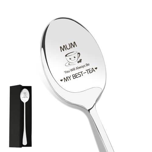 Mothers Day Gifts for Mum Gifts from Daughter Son Kids Special Funny Mother's Day Gift Ideas for Mummy Mam Mom Mums Coffee Tea Lovers Stainless Steel Spoon Best Mum Gifts Birthday Present for Mum