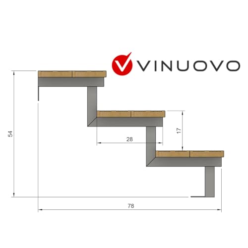 Escalier bois limons métal kit 3 marches extérieur 60 cm