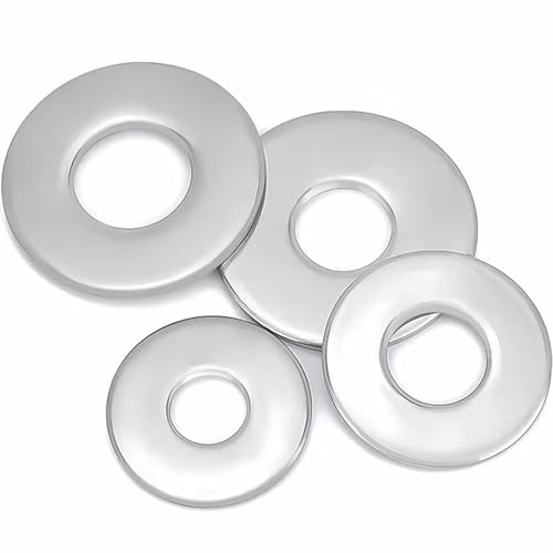 Unterlegscheiben M4-M5-M6-M8 (65 Stück) - Czkonore 4 Größen Edelstahl Beilagscheiben DIN 9021 A2/V2A | Flachunterlegscheiben & Karosserie-Scheiben für Schrauben, Muttern, Gewindestangen