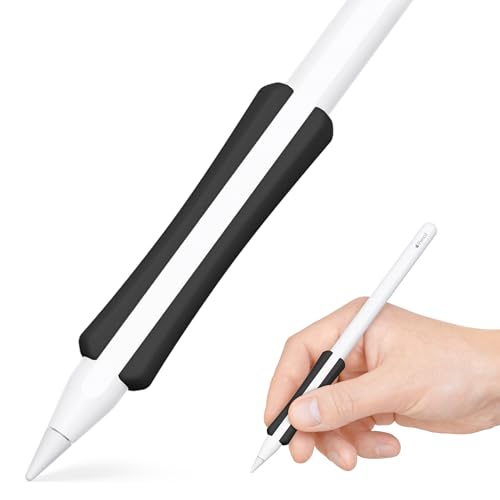 NimbleGrip 2 Premium Silicone Ergonomic Dual Sided Grip Case Holder Comfort Sleeve Works with Squeeze Double-Tap and Wireless Charging Compatible with Apple Pencil Pro 2nd Gen and USB-C (Black)
