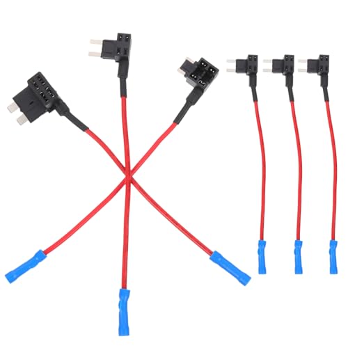 Mikinona 6 Piezas Portafusibles para Coche Adaptadores de Fusible Estándar con Protección de Cables de Resistentes y Aislante para Interior Automotriz