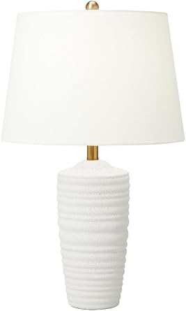 Generation Lighting-Waveland-9W 1 LED Table Lamp in Midcentury Style-46 Inch Tall and 16 Inch Wide-Porous White Finish