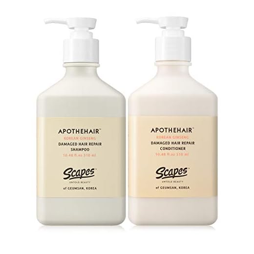[SCAPES UNTOLD BEAUTY] Apothehair :: Korean Ginseng :: Damaged Hair Repair Shampoo, Conditioner Set :: Anti Hair Loss, Free of Paraben, Sulfate, Silicon