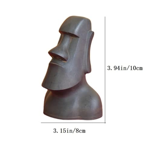 Estatua Moai Isla de Pascua 8x10 cm Hierro Fundido Negro miniatura 5
