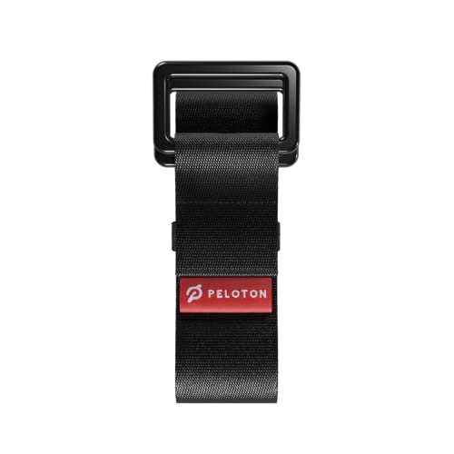 Peloton Yoga-Band | 183 cm langes, verstellbares und langlebiges Nylon-Band für Stretching, Pilates und Übungen. Ringe aus Zinklegierung, Schwarz Cover