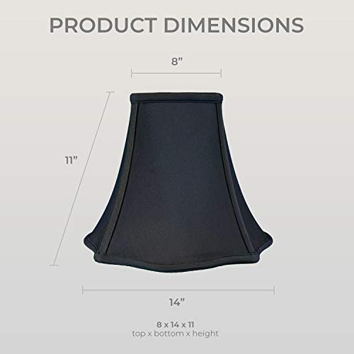 Image of Royal Designs, Inc. Regal Series Fancy Square Bell Lamp Shade, 6 x 14 x 11.5, Black, Pack of 2