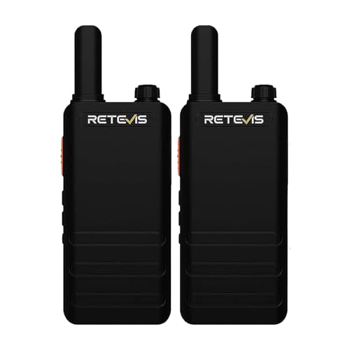 Retevis RT622P Walkie Talkie, Handheld 2 Way Radio Rechargeable 1620 mAh USB-C, VOX Hands Free, PMR446 15mm Ultra-Thin Radio Walkie Talkies Comapct for Cycling, Camping, Family (2 Pcs, Black)