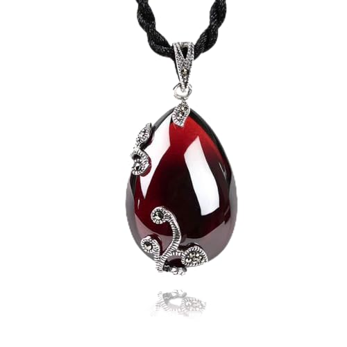 Collier grenat argent 925 pendentif pierres naturelles vintage pour femme
