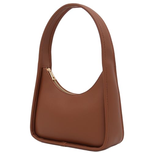 Image of Small Minimalist Shoulder Bag for Women, Faux Leather Underarm Purse, Chic Top Handle Handbag for Everyday