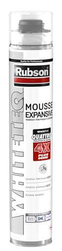RUBSON WhiteTeq Mousse expansive pour isolation thermique et phonique- Mousse pistolable format 750 ml- coloris blanc