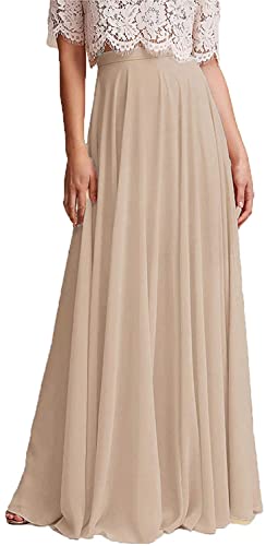 EllieHouse Full/Ankle Length Wedding Long Bridesmaid Chiffon Skirt for Women