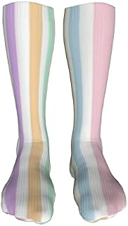 702 Unisex Walking Socks Rainbow Striped Running Socks Breathable Socks Comfortable Athletic Socks For Everyday Outdoor 50Cm