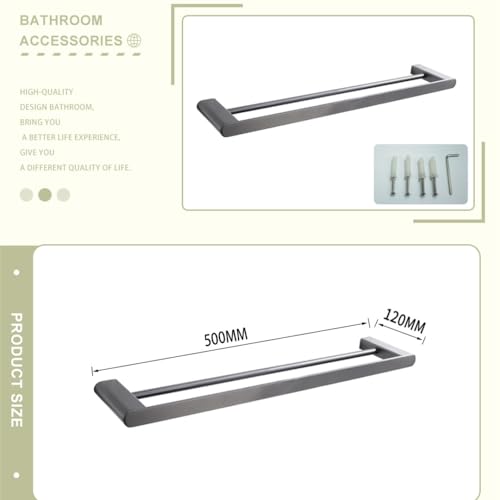 Kit de salle de bain en acier inoxydable 304 et double porte-serviettes - 5
