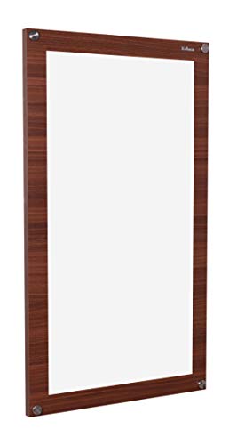 Image of Madhuran Engineered Wood Wall Mount Mirror Rectangular Shape (68X39.5 CM, C Walnut) Bathroom Living Room Wash Basin Bedroom Home Decor Organiser Furniture Accessories