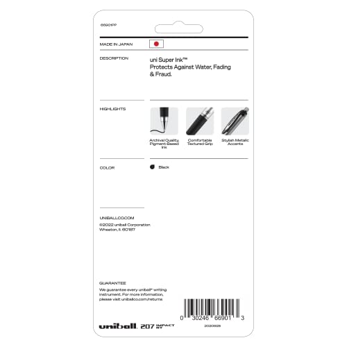 Uniball Signo 207 Impact Rt Retractable Gel Pen, 4 Black Pens, 1.0Mm Bold Point Gel Pens| Office Supplies By Uni-Ball Like Ink Pens, Colored Pens, Fine Point, Smooth Writing Pens, Ballpoint Pens #TOP1