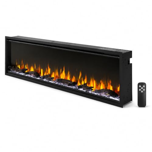 Image of Garvee 50 Inch Electric Fireplace, Modern Wall Mounted Fireplace Heater