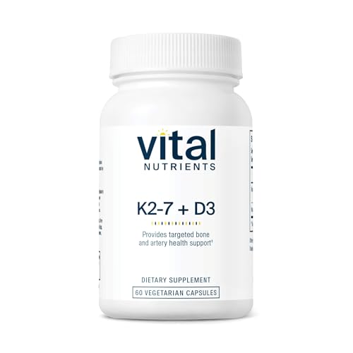 Vital Nutrients Vitamin D3 + K2 | 2000 IU | Vitamin D3 K2 Supplement | Vitamin D Complex for Healthy Calcium Levels, Muscle & Bone Health | Gluten, Dairy, Soy Free | 60 Capsules