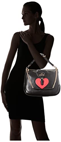 Image of Love Moschino Black PU, Women Shoulder Bag, Multicolor, Multicolour, 18x27x8, Multicolour, 18x27x8