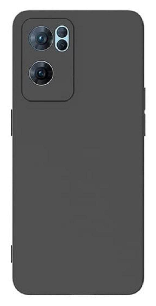 Image of for [ Oppo Reno 7 5G / Reno7 5G ] Liquid Silicone Back Case Cover Flexible |Inner Lining| with Camera Protection Back Cover for [ Oppo Reno 7 5G / Reno7 5G ] - Black
