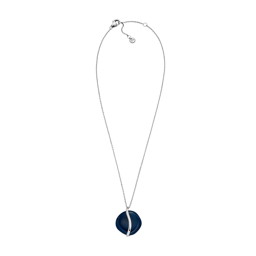 Skagen Damen Edelstahl oder Halbedel mit Karabinerverschluss Seeglas Anhänger Halskette